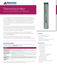 Thumbnail of document Data Sheet - ThermoVault Max Extreme Temperature Thermal Barrier